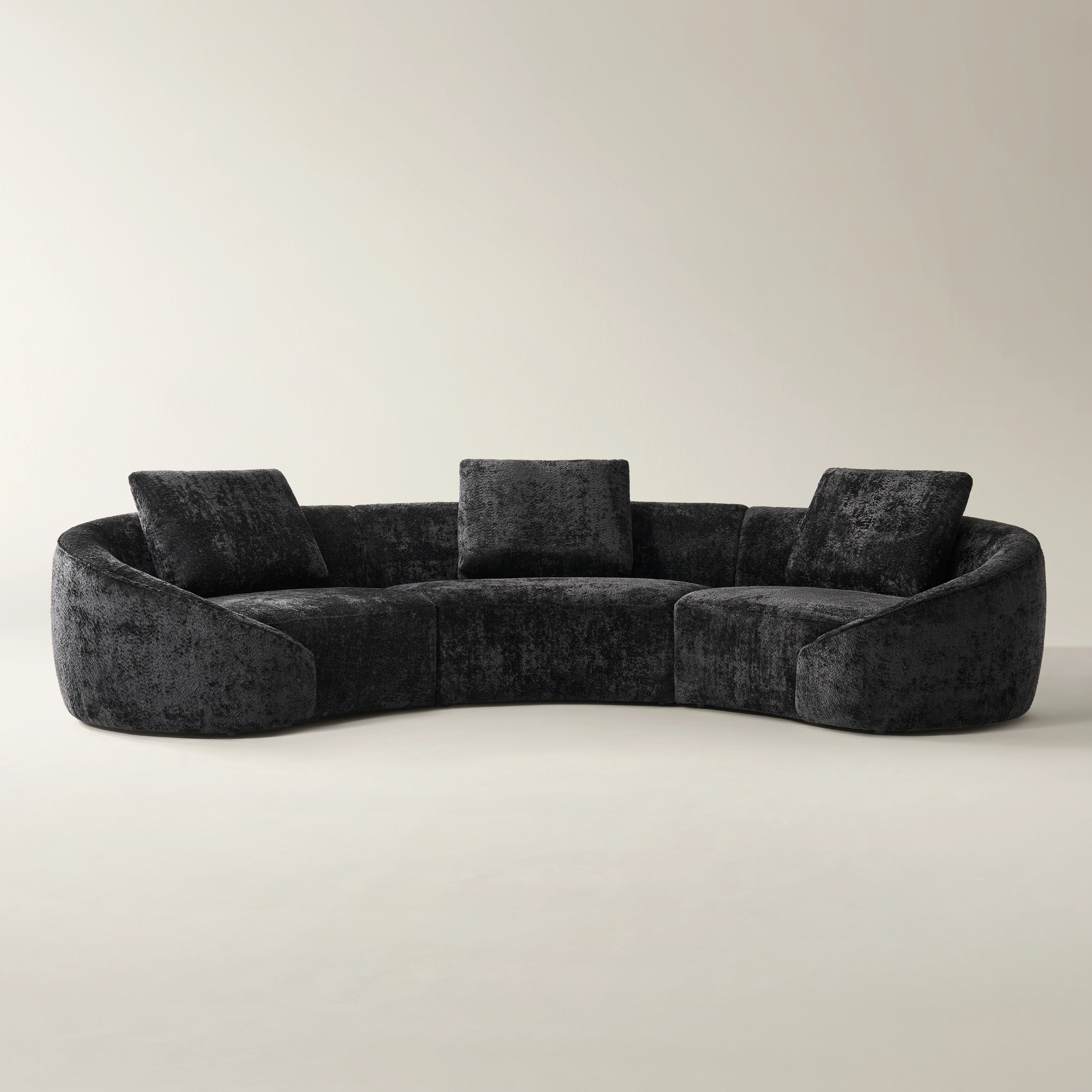 Modern 3-Seater Sofa with Linen Upholstery