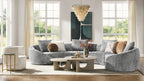 Modern 3-Seater Sofa with Linen Upholstery