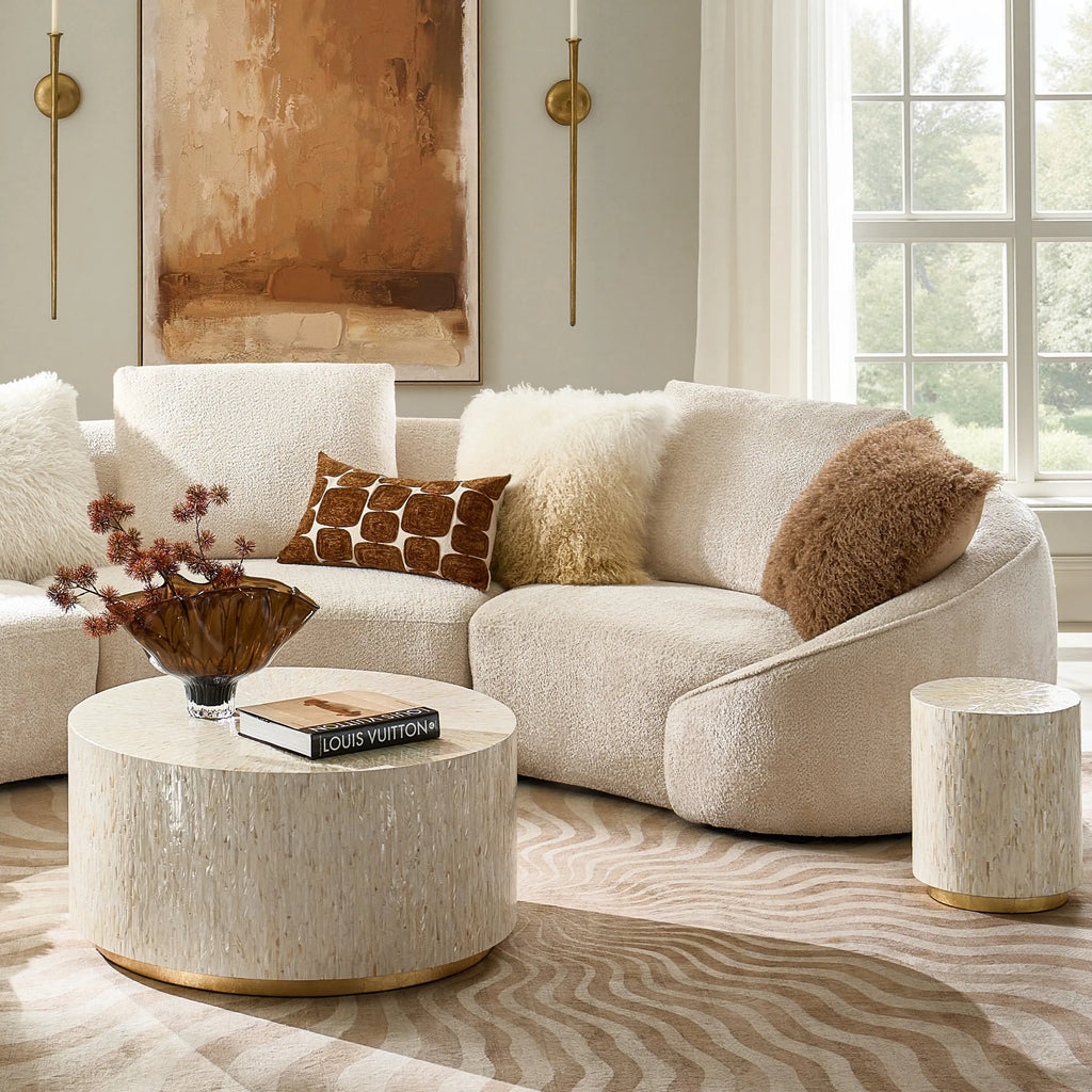 Modern 3-Seater Sofa with Linen Upholstery