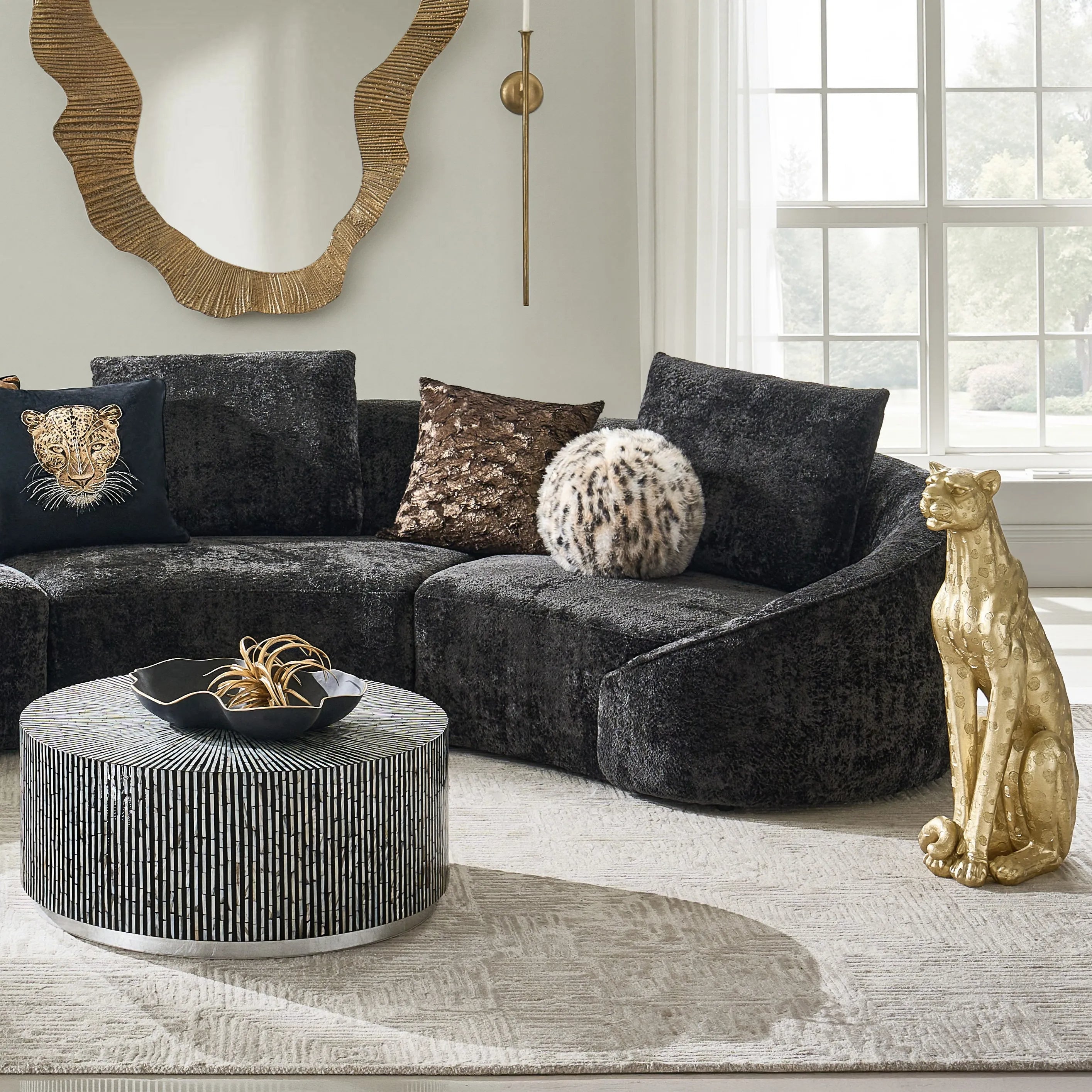 Modern 3-Seater Sofa with Linen Upholstery