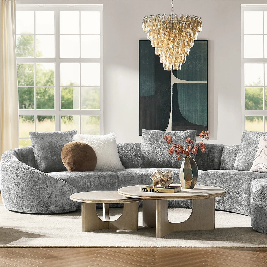 Modern 3-Seater Sofa with Linen Upholstery