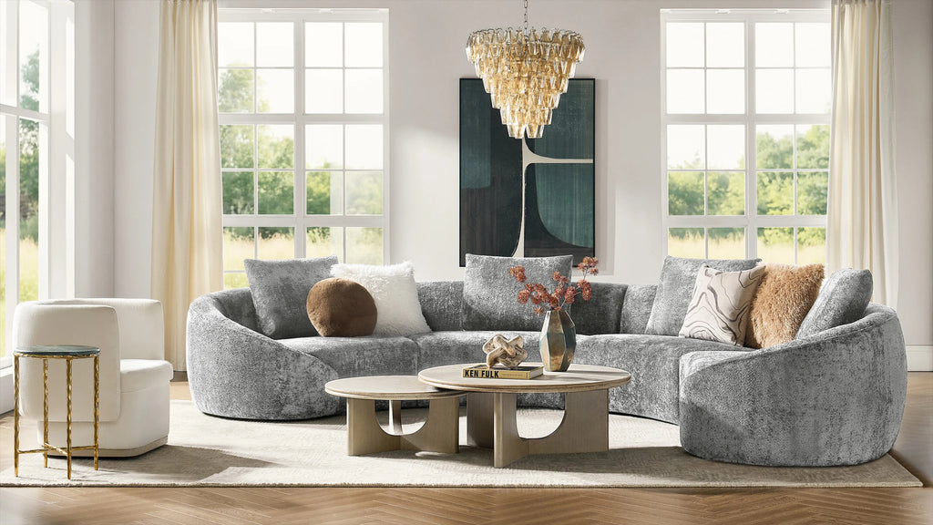 Modern 3-Seater Sofa with Linen Upholstery