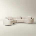 Modern 3-Seater Sofa with Linen Upholstery